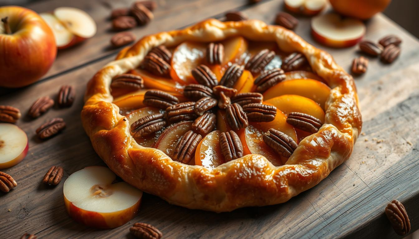 apple and pecan danish pastry tart