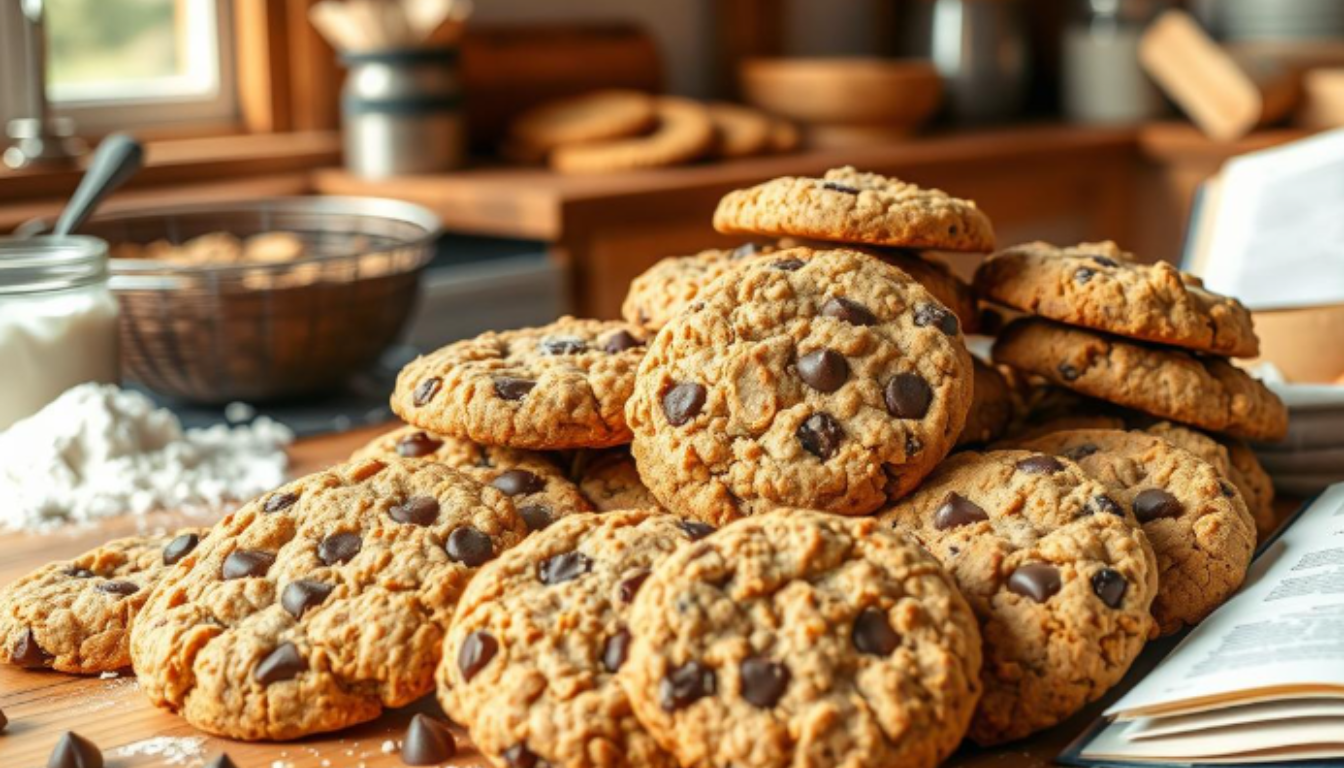 A plate of freshly baked crookies, a delicious hybrid of cookies and croissants, with a golden flaky crust and chocolate drizzle.